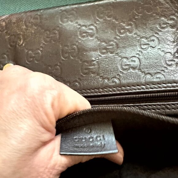 AUTHENTIC GUCCI LOGO EMBOSSED FLAP BI-FOLD LONG WALLET LEATHER PREOWNED BROWN - Picture 4 of 8